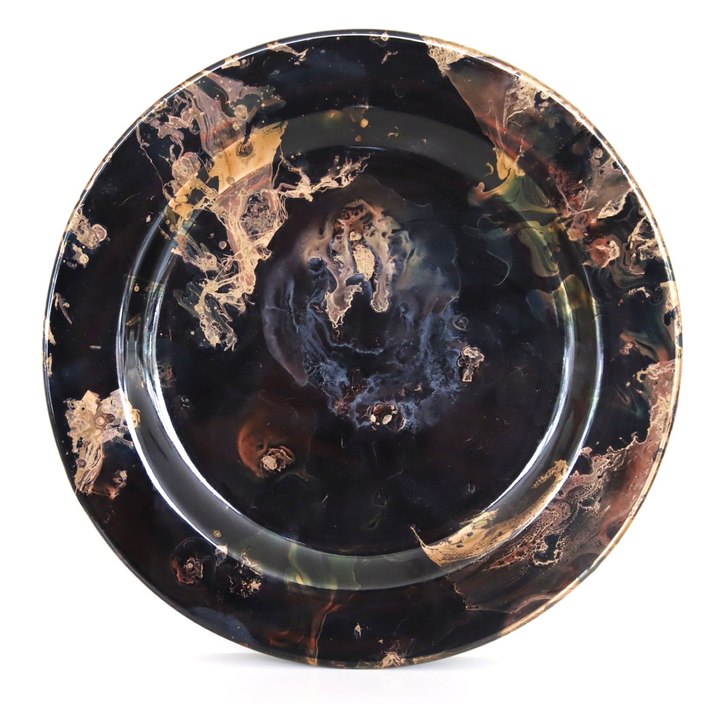 Set 6 Sottopiatti in Ceramica Nera con Oro Zecchino – Collezione Eclisse