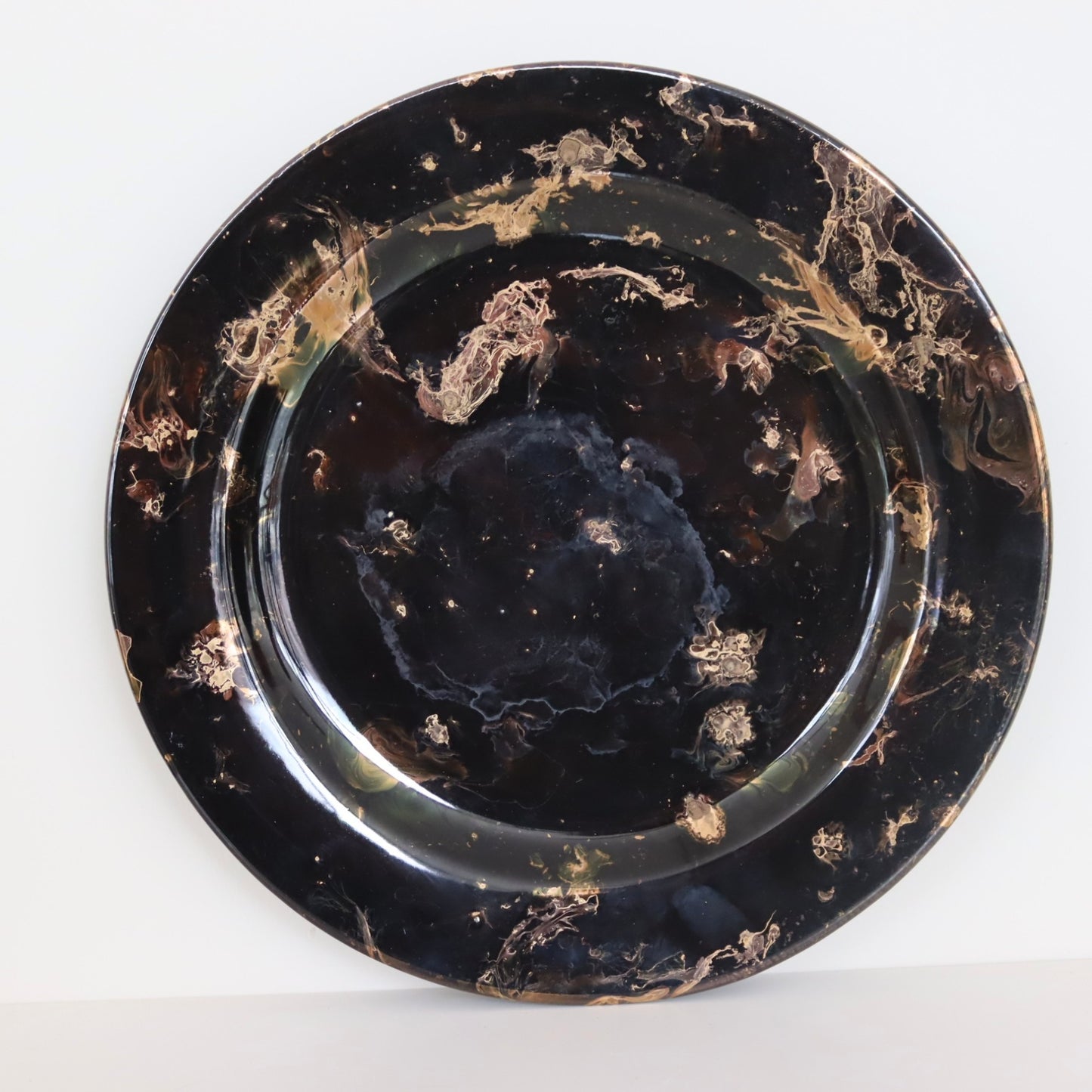 Set 6 Sottopiatti in Ceramica Nera con Oro Zecchino – Collezione Eclisse