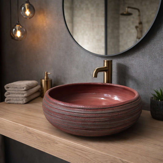 Lavabo da Appoggio Rosso Fiammato
